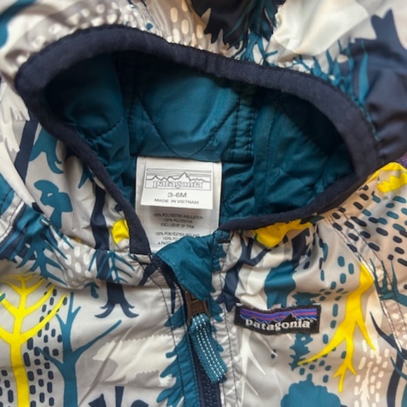 Patagonia Baby Reversible Puff-Ball Bunting 3-6 Months, woodland teal - Picture 3 of 7